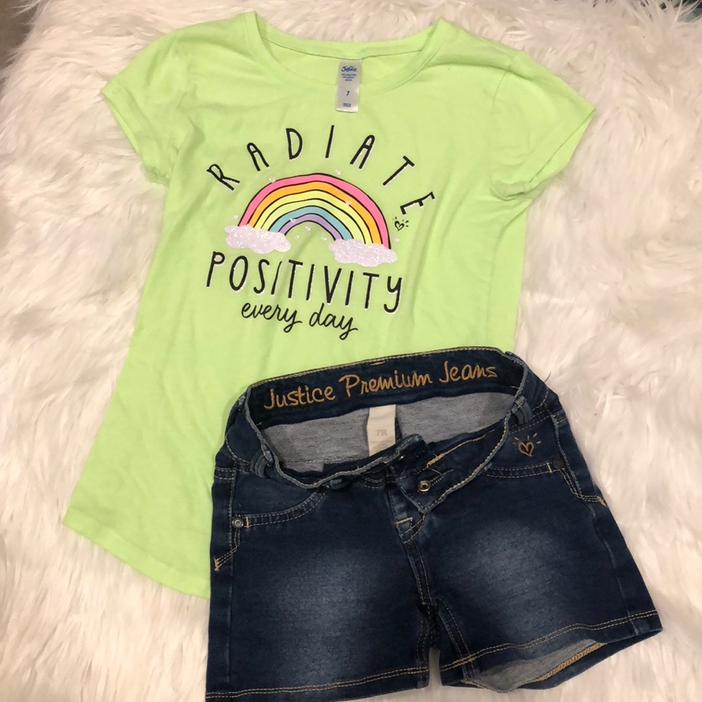 Cute girls shorts and t shirt.